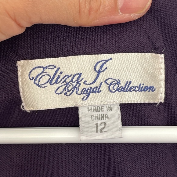 Eliza J Royal Collection Long Sleeve V Neck Mini Dress Stretch Purple - Picture 4 of 13